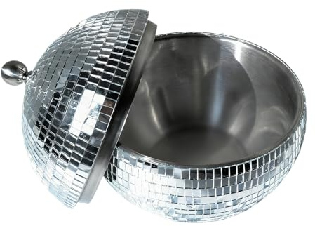Hrtyvhin El exclusivo recipiente de hielo Discos Ball conserva bebidas y enfría el vino y cerveza reflectante, espejo y enfriador de cerveza, contenedores para fiestas, eventos,