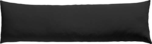 REDBEST Seitenschläferkissenbezug Single- Jersey San Francisco, schwarz Größe 40x140 - weiche Qualität, bügelfrei, praktischer Reißverschluss, 100% Baumwolle