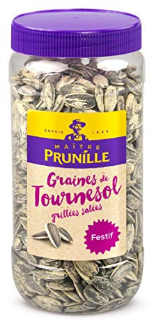 MAÎTRE PRUNILLE - Pipas Festif - Graines de Tournesol Grillées Salées - Pour L'Apéro Ou Condiment Salade - Bocal 250 g