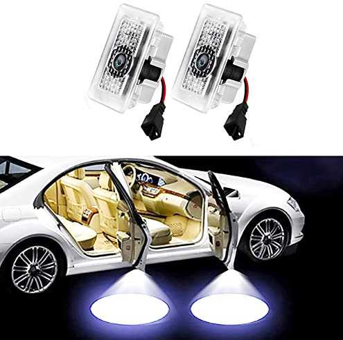 Duleutgnu 2 Stück Led Autotür Türbeleuchtung Kfz Türen Einstiegsbeleuchtung Projektor Dekorative Eintrag Willkommen Logo Lampe Glaslinse Ultrahelle Für Tesla