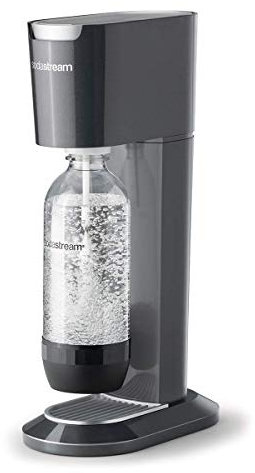 sodastream Genesis Sparkling Water Maker Machine includes a 1 Litre Reusable BPA Free Water Bottle for Carbonating and 60 L CO2 Gas Cylinder - Black