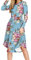 PCEAIIH Women Long Sleeve Polka Dot Casual Tunic Dress Swing Pleated Midi Dress with Pocket (S, Lo-Peony Light Blue)