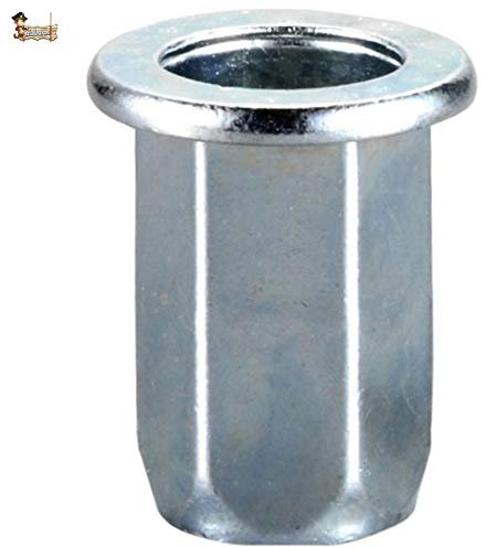 BricoLoco Tuerca remachable M4-M10 Antirotación. Remache roscado. Hexagonal cincada. Varias medidas y envases. (50, Métrica 8)
