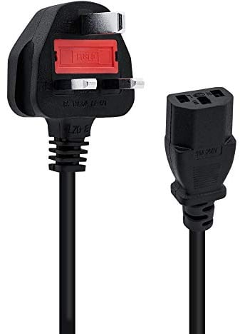 Mcbazel 1.2 meter UK Power Cable (IECC13 to BS1363) Kettle Lead/Power Cord compatible with Xbox One Only/Computers/Scanners/Printers/ 3-pin Shroud Power Connector