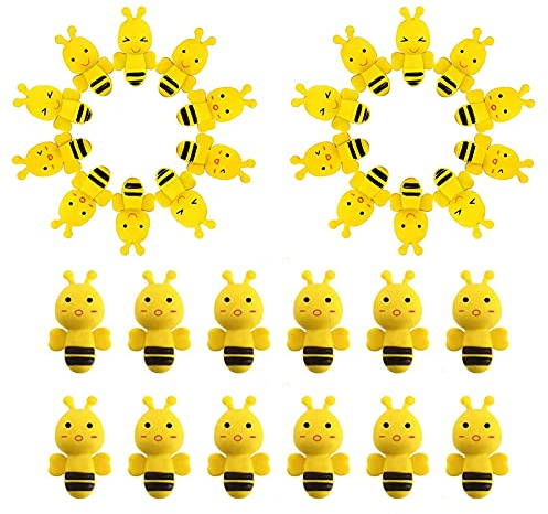 Brateuanoii 32 Stück Mini Bienen Radiergummi, Kleine Bleistift Radiergummi Niedliche Tier Radiergummis für Kinder Schüler Hausaufgaben Schule Büro Geschenke
