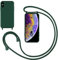 GoodcAcy Handykette Handyhülle für iPhone X/iPhone XS,Smartphone Necklace Hülle mit Band Schutzhülle mit Kette zum umhängen Halskette Flüssig Silikon Case für iPhone X/iPhone XS,Grün