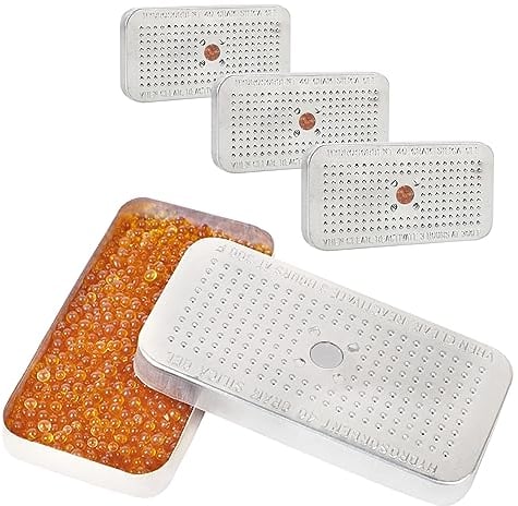 Silica Gel Dehumidifier, Easy Hood Silica Gel Sachets Packets Desiccant Reusable Microwave Fast Reactivate Desiccant Bags for Home, Bedroom, Album, Storage boxes,Closet,Food Grade, 40g*4Packs