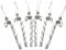 Pack of 6-13CM Glitter Candy Cane –Christmas Tree Hanging Decoration Bauble Xmas Ornament (Silver)