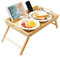unycos - Tavolo Pieghevole Portatile in Bambù per Computer 55x35x24.8 cm Vassoio Letto per la Colazione, Bordo Alto, Tavolino Multifunzione, Resistente all'Umidità (Tavolo da Lavoro)
