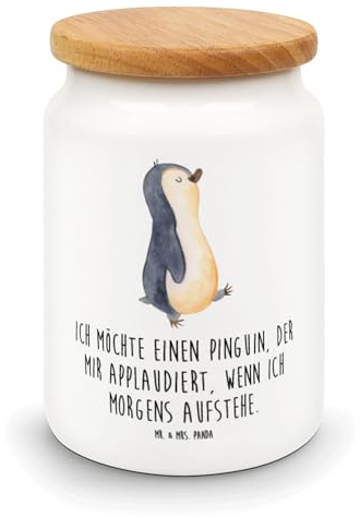 Mr. & Mrs. Panda Vorratsdose Pinguin marschieren - Geschenk, Schüttdosen, Aufbewahrungsdose, Keksdose, Küchenbehälter, Familie, spazieren, Pinguine,