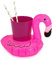 Oblique Unique® Aufblasbarer Getränkehalter Trinkhalter Flamingo Einhorn Donut Fußball Palme - wählbar - Cup Holder Mini Pool Spielzeug (Flamingo - Pink)