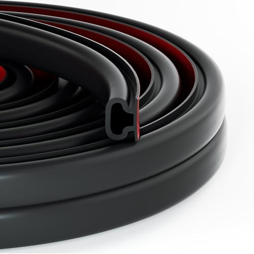Joint Porte Fenetre Isolation et Phonique, Forme D Caoutchouc Joint de Porte, Autocollante Bande D'étanchéité Anti Froid Isolant Thermique, pour Joint porte entree, Fenetre (Noir, 7M)