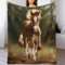 Pferd Decke Wohndecke Warm & Kuschelig Waschbar, Überwurf Ideal Für Draußen, Camping, Couch, Bett, Reisen – Superweiche Wolldecke（100×130cm）