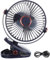 PATIKIL Portable Desk Fan, Camping Fan 6 Inch with LED Light 5 Speeds Strong Airflow Sturdy Clamp Quiet Rechargeable Battery Powered for Tent Camping, Home and Office, Blue
