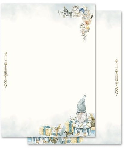 50 Blatt Briefpapier WEIHNACHTSWICHTEL - DIN A5 (210x148 mm), 90 g/m² - Christfest