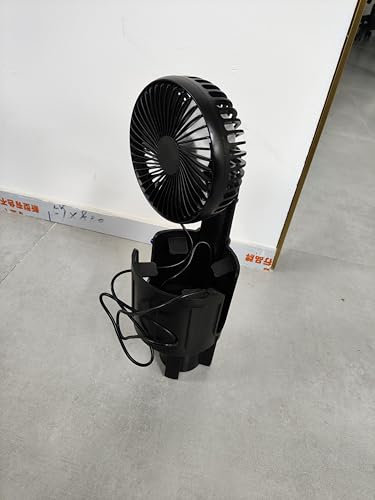 Benlari 5 Fan Cup Holder, 2-in-1 USB Cooling Fan with Metal Telescopic Stand, 3-Speed Car Fan with Cup Holder for Car, SUV, Truck