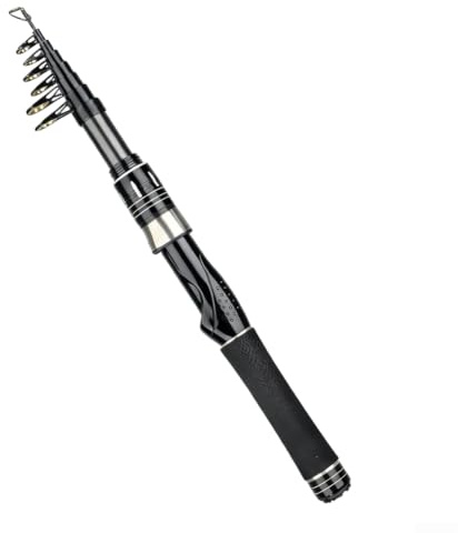 Ultraleichte Carbon-Teleskoprute für Mini-Seerute mit glatter Schnurführung, Spiralrollenhalterung und radialem Schaumstoffgriff für längere Nutzung (1,8 m)