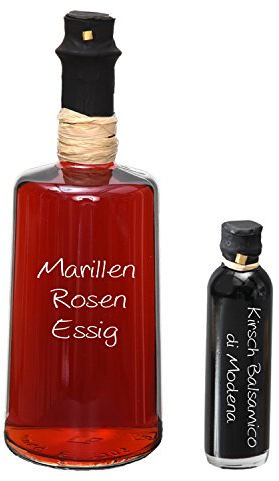 Marillen Rosen Aperitif Essig 3 % Säure 1,0 Liter I Sparset mit Oliv & Co. Kirsch Balsamico di Modena 40ml