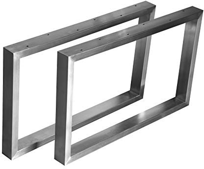 CHYRKA Couchtisch Kufengestell Tischgestell Edelstahl 201 40x20 Rahmentisch Tischkufe Tischuntergestell MT (400x900 mm - 1 Paar)