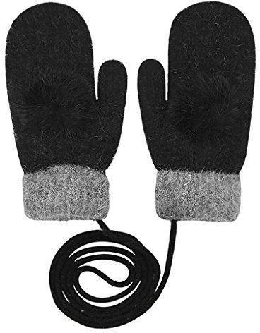 YJZQ Winter Handschuhe Damen Fingerlos Fäustlinge mit Daumen Warm Fausthandschuh Outdoor Skifahren Handwärmer