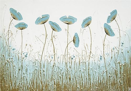 STROXTH WALLPAPER Papier Peint Panoramique Fleur Sur Mesure Murale 3d Paysage Lotus Chambre Salon Moderne Peint Main Tropical Jungle Bleu Floral Feuille De Lotus Enfant Adulte Poster Geant Mural