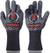 Gants de Cuisine résistants à la Chaleur - Gants de Cuisine Professionnels Longs résistants à la Chaleur pour Grill, Grill, fumoir, Barbecue, 34,3 cm - Gris