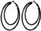 Suplight Creolen Schwarz Damen Statement Ohrringe Edelstahl doppel Creolen 60mm Geometrische Ohrringe Kreis Kreolen Hoop Earrings Ohrpiercing Ohrschmuck Accessoire für Geburtstag Jahrestag