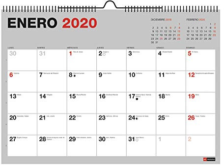 Miquelrius 28033 Wandkalender A3 zum Beschriften Grau 2020 Basic Castellano