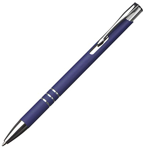 Schlanker Kugelschreiber / aus Metall / Farbe: blau