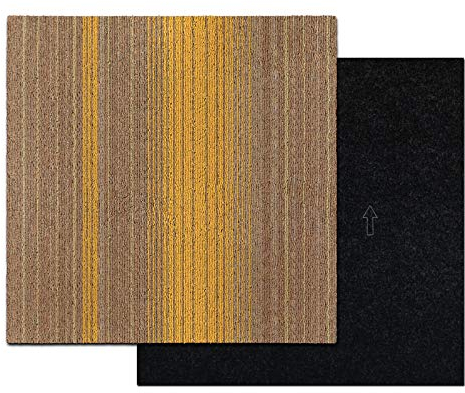 Teppichfliesen Paris | Selbstliegend | Robust & pflegeleicht | Bodenbelag für Büro und zu Hause | Streifendesign (50 x 50 cm, Beige)