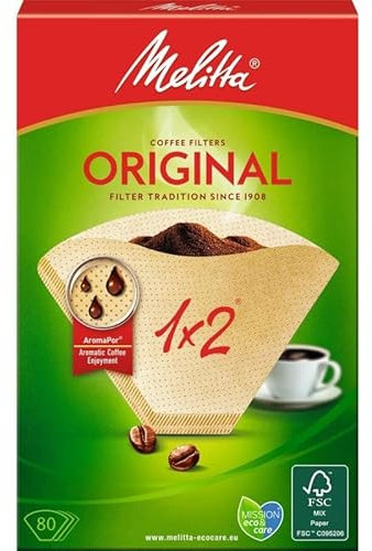 MELITTA - Filtres N°(1:2) Brun 80 Filtres Fsc - Lot De 2