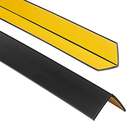 ProfiPVC Winkelprofil 30x30mm, 70cm - Kunststoffwinkel aus PVC-Gummi - selbstklebend Kantenschutzprofil, elastischer Kantenschutz - Eckschutzprofil, einfache Montage - Schwarz