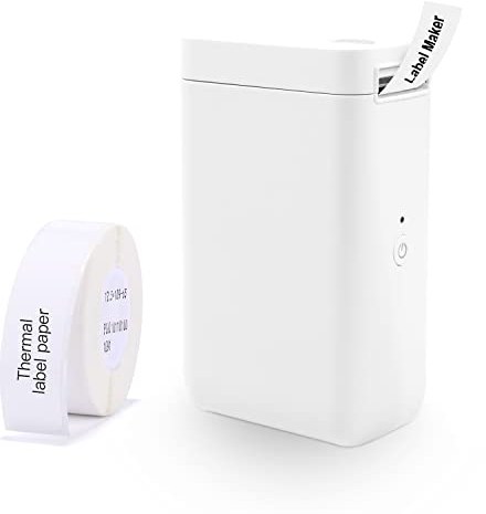 YuLinca D101 Bluetooth Etikettendrucker Mini Tragbares Thermo Beschriftungsgerät mit 10-25 mm Etikettenbreite, kompatibel mit iOS und Android für Heim und Büro (weiß)