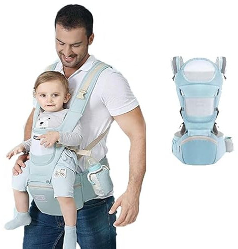 App Life Marsupio Neonati Ergonomico, Porta Bambino con Sedile Multiposizione, con PoggiaTesta e Cappuccio, Puro Cotone Traspirante Leggero, Ideale Neonati da 0-36 Mesi Max 30 Kg