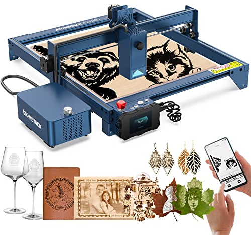 ATOMSTACK A20 Pro Laser Graviermaschine 130W, 20W Laserleistung Quad Laser Gravier und Schneidemaschine Eingebautes Air Assist mit zwei Pumpen Holz Metall Graviermaschine
