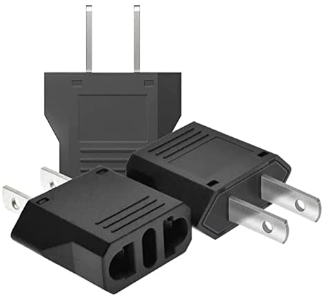 3 Stück Reiseadapter, EU to US Adapter, USA Adapterstecker USA auf EU US zum 2 Pin Deutschland/Europa Stecker Amerika/Kanada/Mexiko Konverter für Geräte mit USA-Netzteil