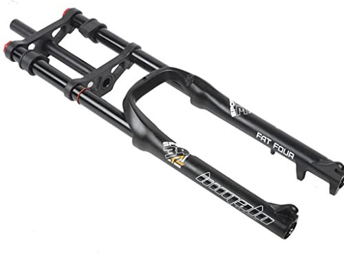 LHHL BMX E-Bike Federgabel 26 Zoll 4.0 Fettreifen DH Air Double Shoulder Downhill Stoßdämpfer 170mm Federweg Straight Tube Scheibenbremse QR Manueller Lockout MTB/ATV (Color : 26'' Black)