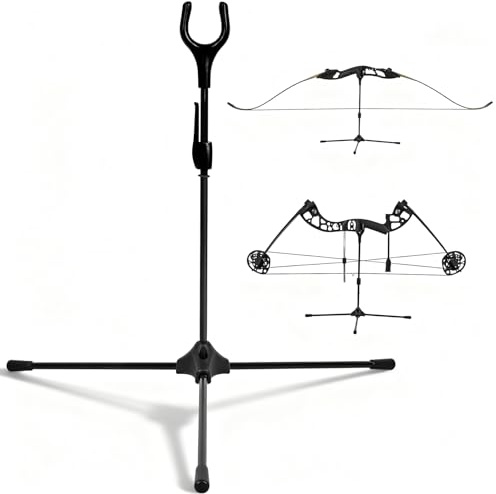 FENJANER Bogenschießen Bogenständer für Recurve Bogen Glasfaser Leichter Bogenhalter Rack Beine für Compound Bogen (schwarz)