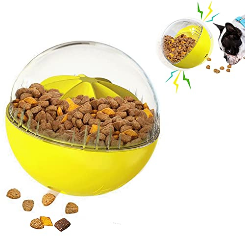 Cdycam HundeleckerliBall LeckerliDosierung Interaktives Hundespielzeug für Hunde, Wobble Wag Sprechender Ball Kichern Quietschendes Hundepuzzle Spielzeug für Langeweile Slow Feeder