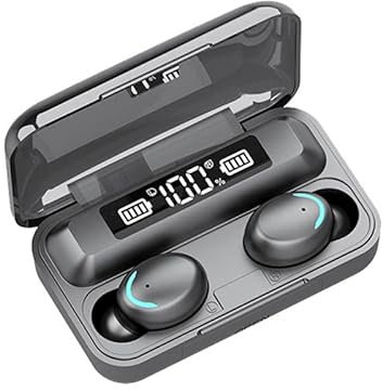 MATERYCA Auricolari Bluetooth Cuffie Senza Fili Wireless Auricolare Cuffie Bluetooth Cuffie Wireless TWS 5.0 con Display a LED Cuffie Stereo 8D HiFi con Power Bank
