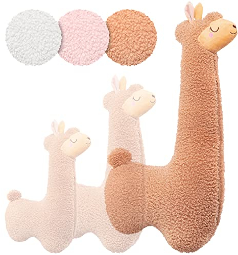 Engelshof Alpaka Kuschelkissen Lama Kuscheltier Seitenschläferkissen XXL plüschtier; Stofftier für Teenager, Mädchen und Jungen, Alpaka Geschenk, Schmusekissen, Plüschkissen Kuscheltier Braun 130cm