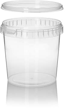 1 Litre Plastic Tubs Containers Tamper Evident Lids Food grade CLEAR 1000ML (20)