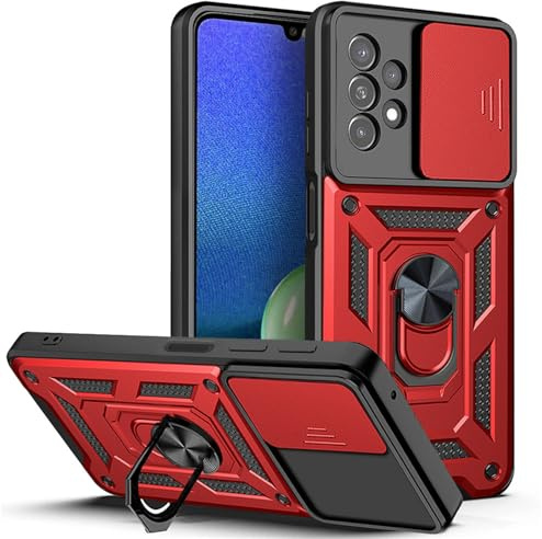 betterfon Handyhülle für Samsung Galaxy A13 4G | Stoßfest & Kratzfest | Mit Kameraschutz, Anti-Fingerabdruck & robustem Panzerschutz-Design | Rot