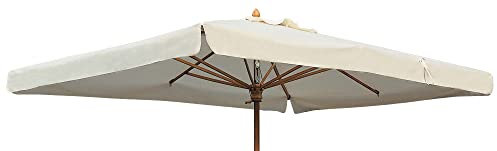 BricoShopping Telo di Ricambio per Ombrellone da Giardino con PALO CENTRALE 300 Gr/mq Impermeabile CON TASCHE RINFORZATE 6 Stecche Top Superiore di Copertura tessuto con Airvent (Mt 3x2)