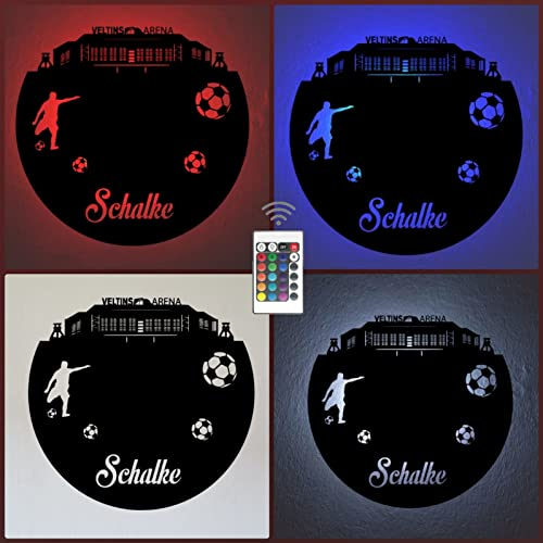 Fußball Fan LED Lampe Schalke Fanartikel Geschenk Fußballfan…