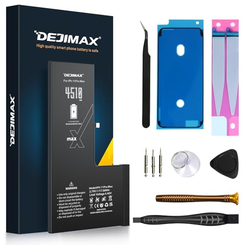 Kit di Riparazione della Batteria DEJIMAX per iPhone 11 Pro Max | 4510 mAh di Grande Capacità | Batteria di Ricambio con Kit di Attrezzi, Nuova Batteria ai Polimeri di Litio per iPhone 11 ProMax