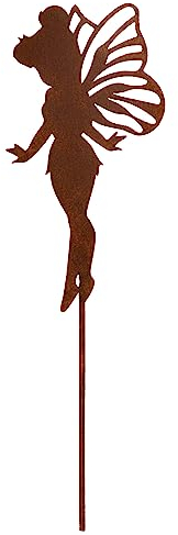 Deko Kind - Rostige Fee - 11x20cm - Wetterbeständig - Edelrost - Rost Gartenstecker - Metall - Wanddeko - Rost Deko - Feedeko - Feen - Fee zum Stecken