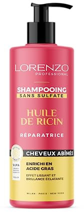 Sulfatfreies Shampoo mit Rizinusöl (strapaziertes Haar) 500 ml Lorenzo Professional