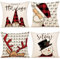 ZWJD Kissenbezug Weihnachten 40x40 4er Set Kissenbezüge Dekokissen Leinen Kissenhüllen für Deko Weihnachten Sofa Schlafzimmer Couch Kissenbezug 40x40 cm
