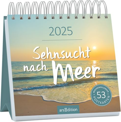 Postkartenkalender Sehnsucht nach Meer 2025: Wochenkalender 2025, 53 Postkarten voller kleiner Auszeiten am Meer